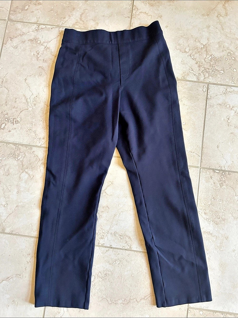 SPANX The Perfect Pant, Kick Flare Straight Leg Pants Blue Medium Navy